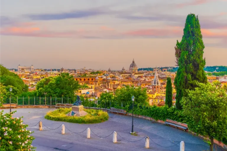 Aerial Panoramic Cityscape Rome Italy
