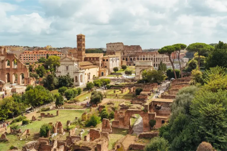 Aerial View Of Roman Forum From Palatine Hill Rome