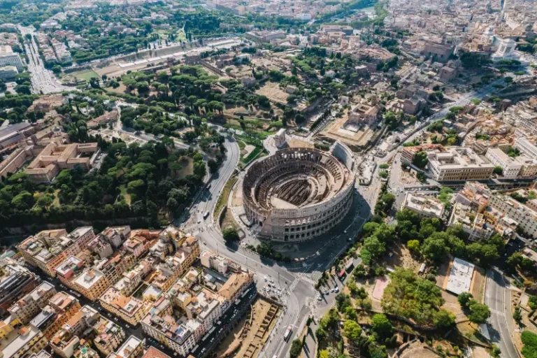 Aerial View Of The Colosseum Rome