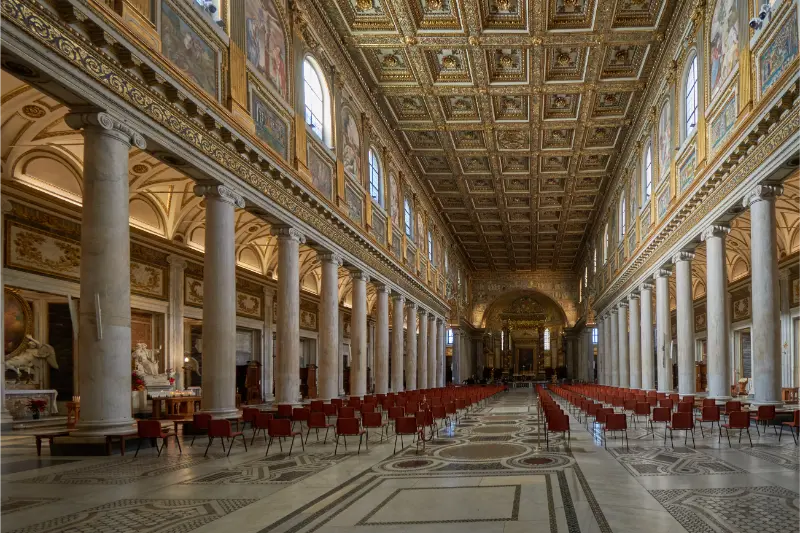 Central Nave Of Basilica Saint Mary Major Rome