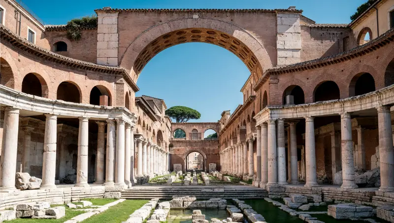 Exterior View Baths Caracalla Unesco World Heritage Site Rome