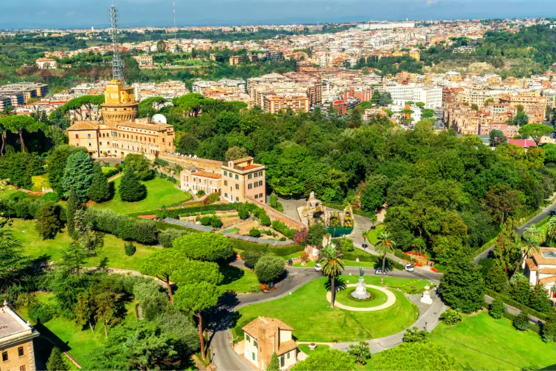 Gardens Vatican Rome Italy View Vatican City From St Peter Basilica