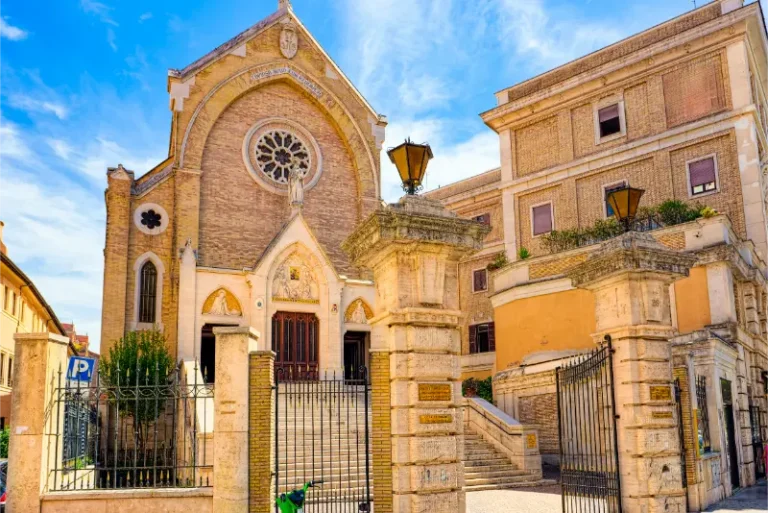 Historic Church And Street In Rome