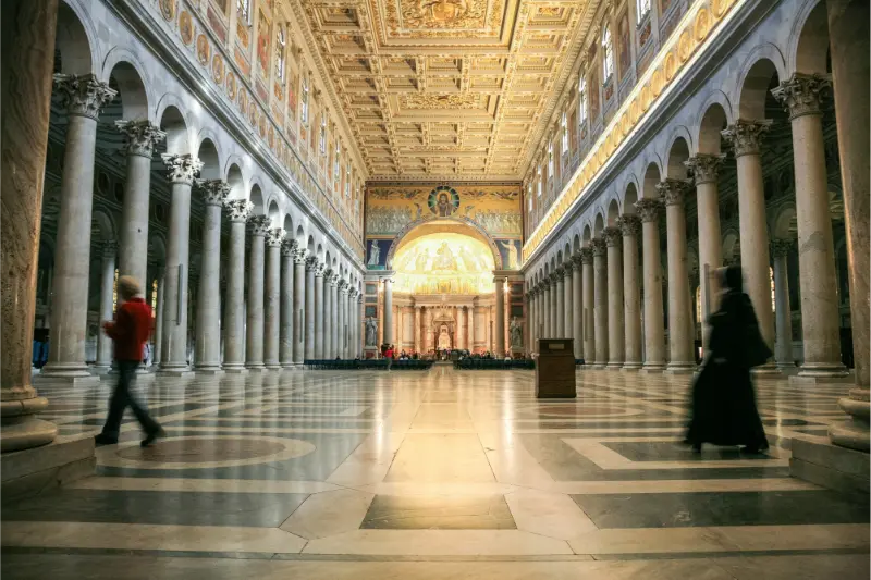 Indoor Sight Basilica Saint Paul Outside Walls Rome