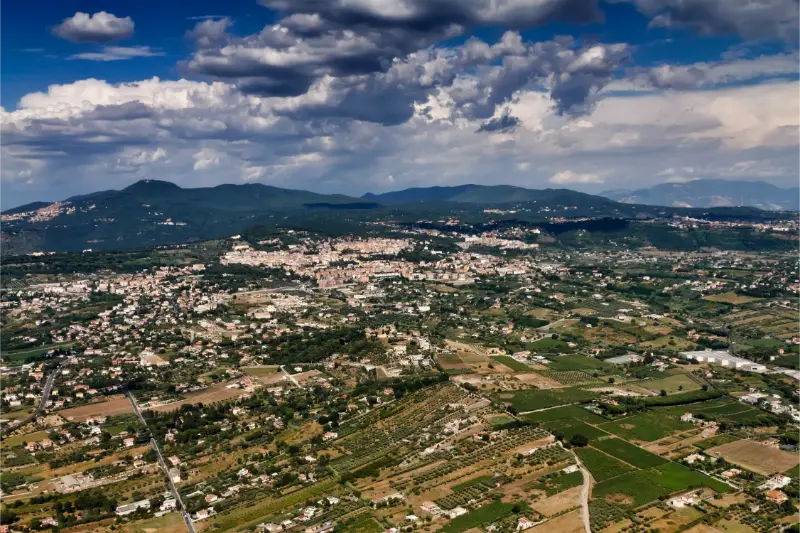 Italy Lazio Aerial View Frascati Roman Castles Rome