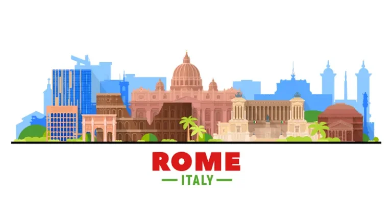 Rome Landmarks Illustration