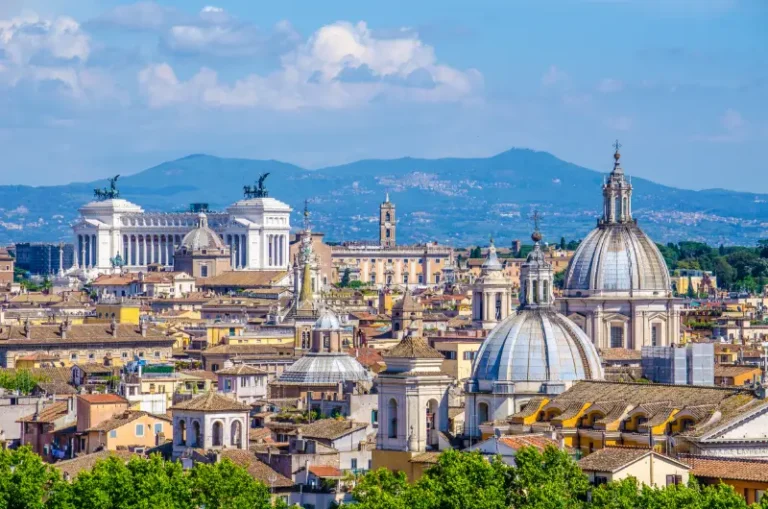 Rome Skyline With Domes And Altar Of The Fatherland