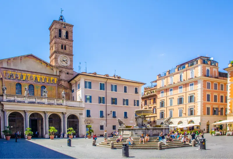 Santa Maria In Trastevere Square Rome