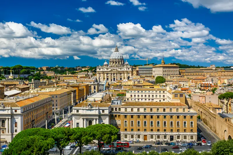 Vatican Area And Saint Peter's Basilica Rome