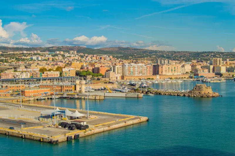 View Civitavecchia Rome Cruise Ferry Port City Background Sunny 2