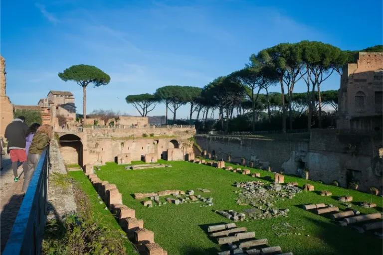 View Roman Forum Palatine Hill Colosseum Area Rome Italy 1