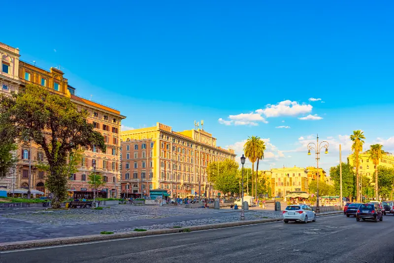 Wide Avenue In Rome